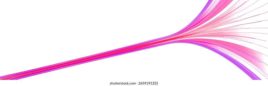 Abstract high-speed motion: colorful data stripes, expressway headlights. Long exposure, light painting photography. Vector glitter light fire flare trace. Luminous green neon waves PNG.	