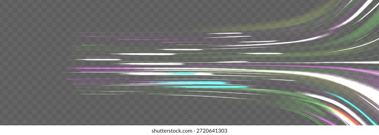 Banner de fundo de movimento e movimento de alta velocidade: Trilhas de luz dinâmicas com desfoque de movimento para tecnologia futurista Banner e Poster Design.
