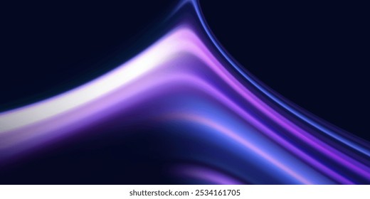 Abstract high-speed movement background. Dynamic motion light trails with motion blur effect on dark background. Futuristic, technology pattern for banner or poster design.