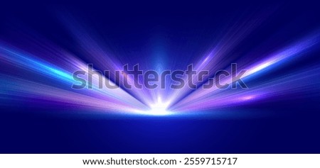 Abstract high-speed movement background. Laser beams luminous. Dynamic light trails with motion blur effect on dark background. Futuristic, technology pattern for banner or poster design.