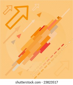 Resumen de antecedentes de alta tecnología. Conjunto naranja. Simplemente cambia.