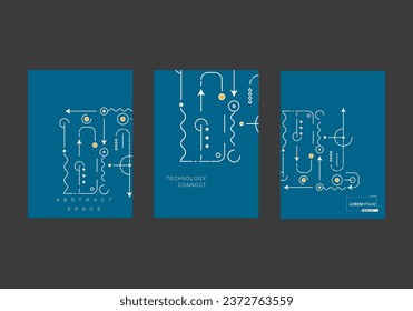 Abstract high-tech technology background texture. Circuit board coner brochure. Vector illustration