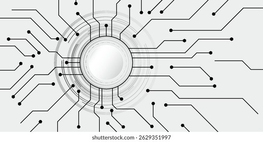 Abstract High-tech white technology background. vector illustration