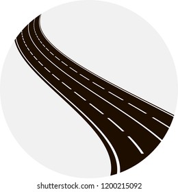 Abstract highway element in circle logo. Vector illustration