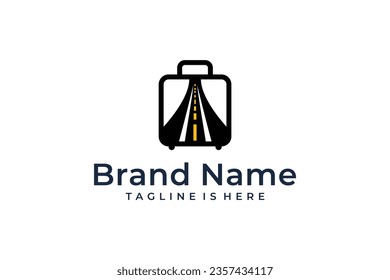 abstract highway luggage bag vector logo