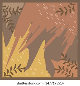 abstract hijab pattern with leaf design on brown color background