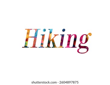 Abstract Hiking Text Effect Design White Background