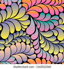 Abstract hill hippie 60s seamless vector pattern for wrapping, craft, textile, fabric, print