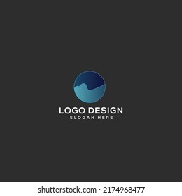 Abstract Hill and Sky Logo design Vector Illustration