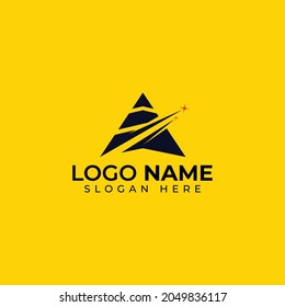 Abstract hill with star logo design.
hill and star logo vector.