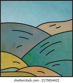 fondo de paisaje de colinas abstractas con espacio para texto