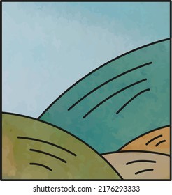 fondo de paisaje de colinas abstractas con espacio para texto