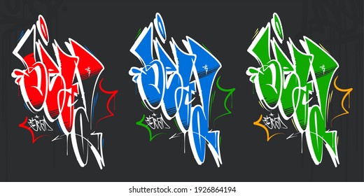 Abstract Hip Hop Graffiti Style Word Sead Vector Illustration Art