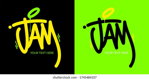 Abstract Hip Hop Hand Written Word Jam Vector Illustration