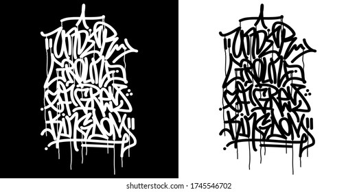 Abstract Hip Hop Hand Written Graffiti  Vector Illustration