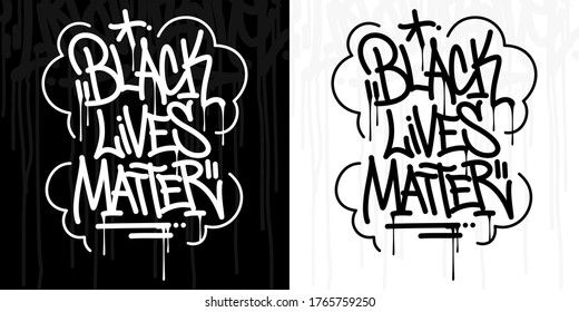 Abstract Hip Hop Hand Written Graffiti Style Black Lives Matter Vector Illustration Art