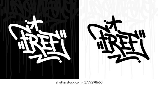 Abstract Hip Hop Hand Written Graffiti Style Word Free Vector Illustration Art