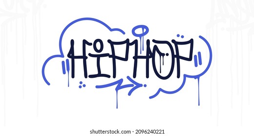 Abstract Hip Hop Hand Written Urban Street Art Graffiti Style Word Hiphop Vector Illustration