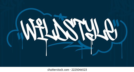 Resumen De Hip Hop Hand Escrito Urban Street Art Graffiti Estilo Palabra Estilo Salvaje Vector Plantilla de Ilustración