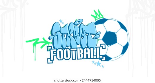 Abstract Hip Hop Hand Written Urban Graffiti Style Street Football Vector Illustration