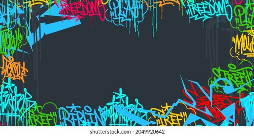 Abstract Hip Hop Street Art Graffiti Style Urban Calligraphy Vector Illustration Background Art