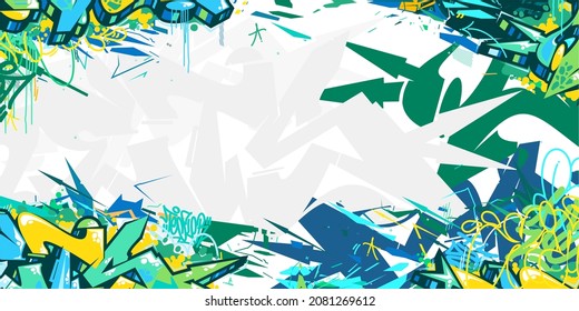 Abstract Hip Hop Street Art Graffiti Style Urban Calligraphy Vector Illustration Background