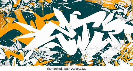 Abstract Hip Hop Street Art Graffiti Style Urban Calligraphy Vector Illustration Background Art