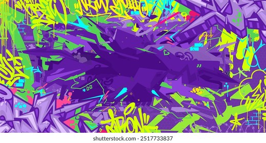 Abstract Hip Hop Urban Street Art Graffiti Style Vector Illustration Background Banner