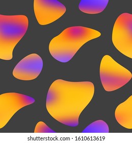 Abstract Hip Wavy Gradient Blob Curvy Futuristic Shapes. Ombre gradient mesh trendy background design. Seamless repeat vector eps 10 pattern swatch.