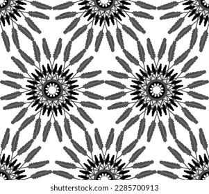 Resumen Hippie Boho Feathers Círculos Patrón vectorial transparente Colores de moda de moda Perfecto para la impresión de tela de Allover o envolver papel de fondo blanco aislado