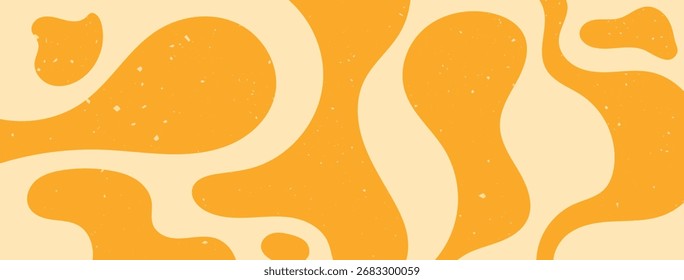 Abstract hippie horizontal background. Zebra groovy color Y2K shapes.