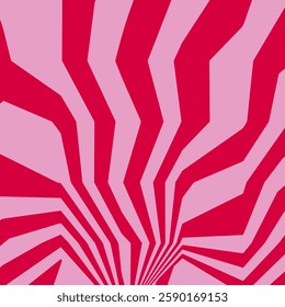 Abstract hippie psychedelic texture in pink and red coloured. Groovy vector background.