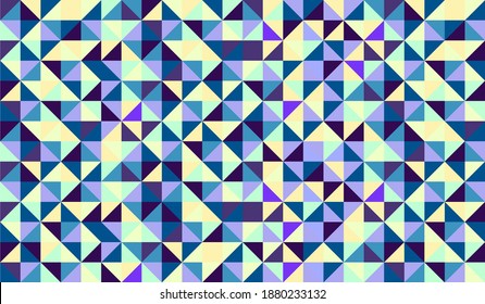 Abstract hipster background made of small vector triangles of different colors. Geometric seamless pattern for your design