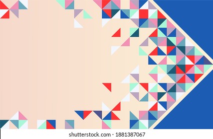 
Abstrakter Hipster-Hintergrund aus kleinen Vektordreiecken verschiedener Farben. Geometrisches Muster für Ihr Design