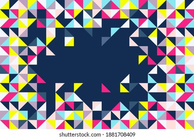 Resumen de fondo hipster hecho de pequeños triángulos vectores de diferentes colores. Patrón geométrico para su diseño