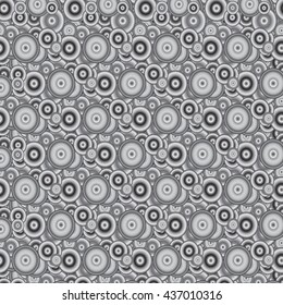 abstract hipster circles seamless pattern in grey colours