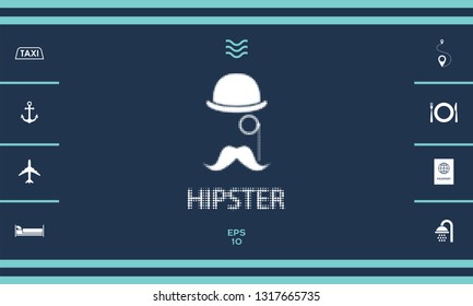 Abstract hipster halftone logo. Graphic elements for your design