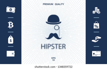 Abstract hipster halftone logo. Graphic elements for your design