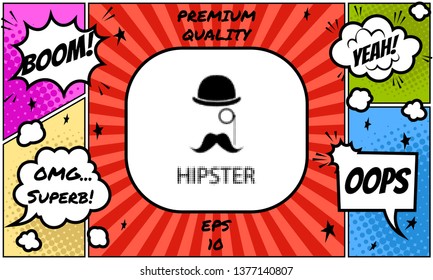 Abstract hipster halftone logo. Graphic elements for your design