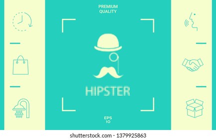 Abstract hipster halftone logo. Graphic elements for your design