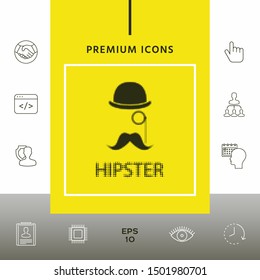 Abstract hipster halftone logo. Graphic elements for your design