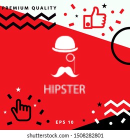 Abstract hipster halftone logo. Graphic elements for your design