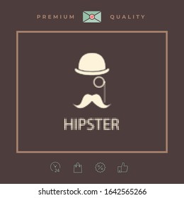 Abstract hipster halftone logo. Graphic elements for your design