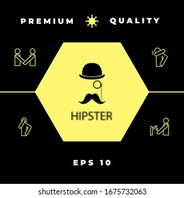 Abstract hipster halftone logo. Graphic elements for your design