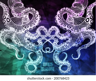 Abstract hipster  illustration with polygonal design element, symbol, sign for tattoo