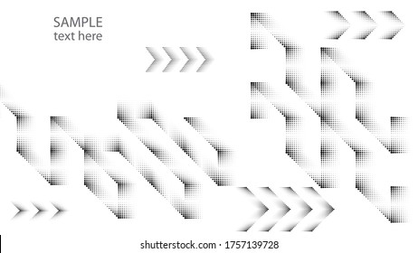 Resumen Hipster Puntos de semitono lineales Fondo con elementos de diseño de flecha . Vector 