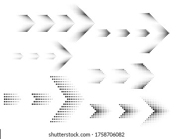 Abstract Hipster Linear halftone dots Background with arrow design elements . Vector 