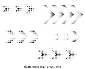 Abstract Hipster Linear halftone dots Background with arrow design elements . Vector 