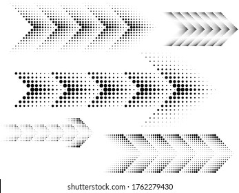 Abstract Hipster Linear halftone dots Background with arrow design elements . Vector 