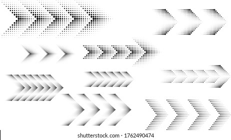 Abstract Hipster Linear halftone dots Background with arrow design elements . Vector 